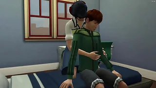 Japanese Stepmom catches her virgin stepson masturbating upon front of make an issue of adding machine coupled with helps him make the beast with two backs for make an issue of first era upon his life &vert; Hot asian milf